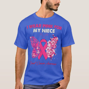 Butterfly I Wear Pink For My Niece Breast Cancer W T-Shirt