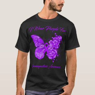 Butterfly I Wear Purple For Craniosynostosis Aware T-Shirt