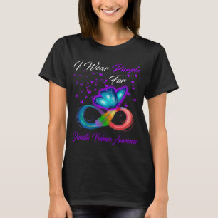 Butterfly I Wear Purple For Domestic Violence T-Shirt