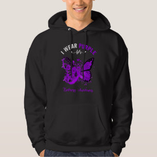 Butterfly I Wear Purple For Epilepsy Awareness Hoodie