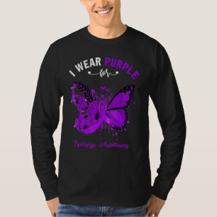 Butterfly I Wear Purple For Epilepsy Awareness T-Shirt