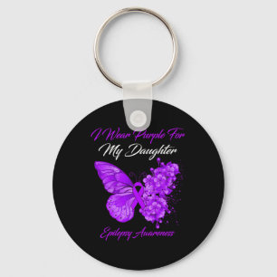 Butterfly I Wear Purple For My Daughter Epilepsy A Key Ring