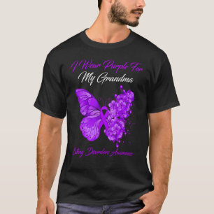 Butterfly I Wear Purple For My Grandma Eating Diso T-Shirt