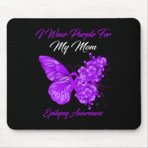 Butterfly I Wear Purple For My Mum Epilepsy Awaren Mouse Pad