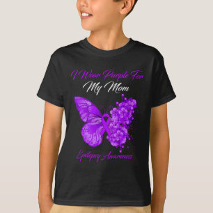 Butterfly I Wear Purple For My Mum Epilepsy Awaren T-Shirt