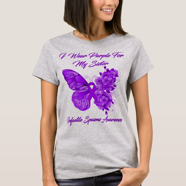 Butterfly I Wear Purple For My Sister Infantile  T-Shirt (Front)