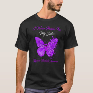 Butterfly I Wear Purple For My Sister Migraine Hea T-Shirt