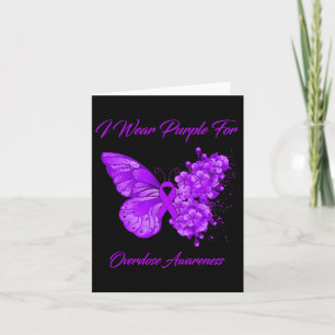 Butterfly I Wear Purple For Overdose Awareness Card