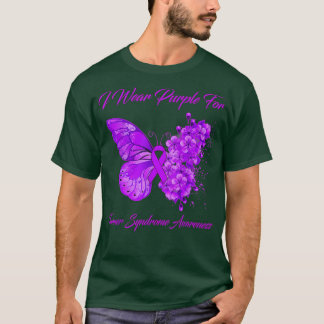 Butterfly I Wear Purple For Turner Syndrome Awaren T-Shirt