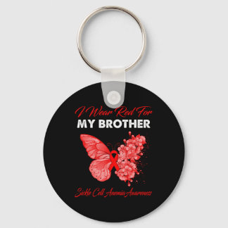 Butterfly I Wear Red For My Brother Sickle Cell An Key Ring
