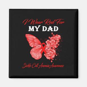 Butterfly I Wear Red For My Dad Sickle Cell Anaemi Magnet