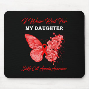 Butterfly I Wear Red For My Daughter Sickle Cell A Mouse Pad