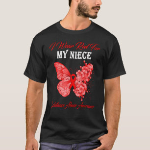 Butterfly I Wear Red For My Niece Substance Abuse T-Shirt