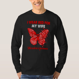 Butterfly I Wear Red For My Wife Tuberculosis Awar T-Shirt