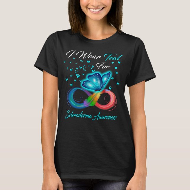 Butterfly I Wear Tead For Scleroderma Awareness T-Shirt (Front)