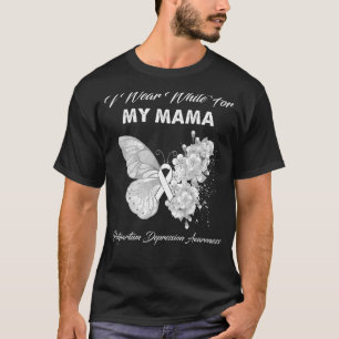 Butterfly I Wear White For My Mama Postpartum Depr T-Shirt