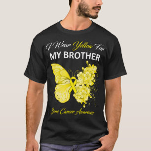 Butterfly I Wear Yellow For My Brother Bone Cancer T-Shirt