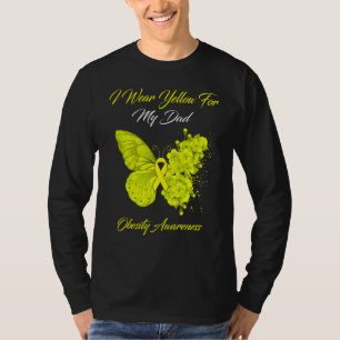Butterfly I Wear Yellow For My Dad Obesity Awarene T-Shirt