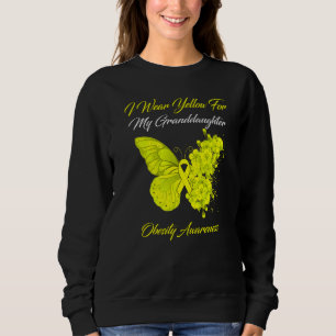 Butterfly I Wear Yellow For My Granddaughter Obesi Sweatshirt