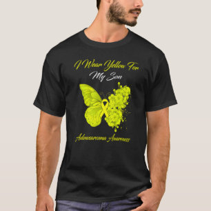 Butterfly I Wear Yellow For My Son Adenosarcoma Aw T-Shirt