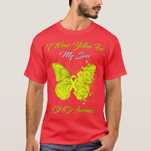 Butterfly I Wear Yellow For My Son ADHD Awareness  T-Shirt