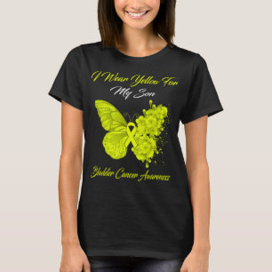Butterfly I Wear Yellow For My Son Bladder Cancer  T-Shirt
