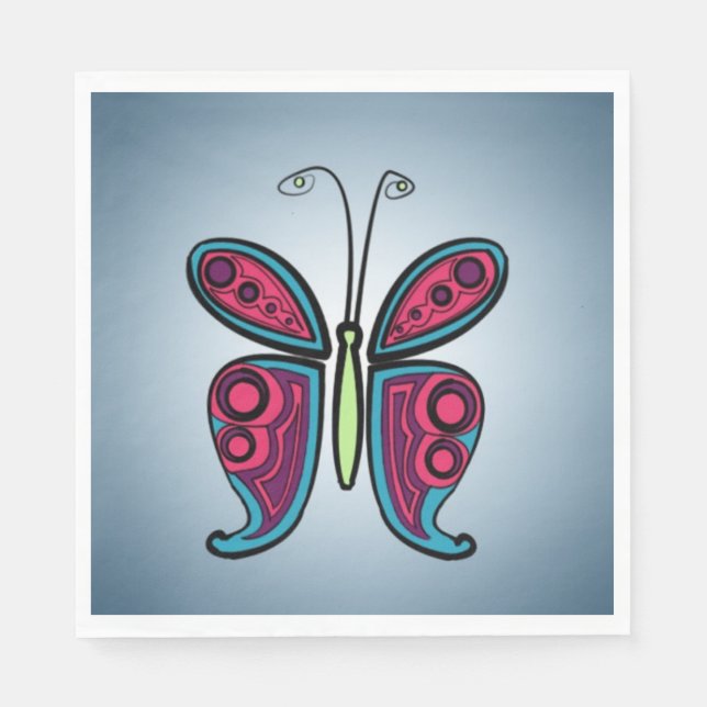 Butterfly Illustration Napkin (Front)