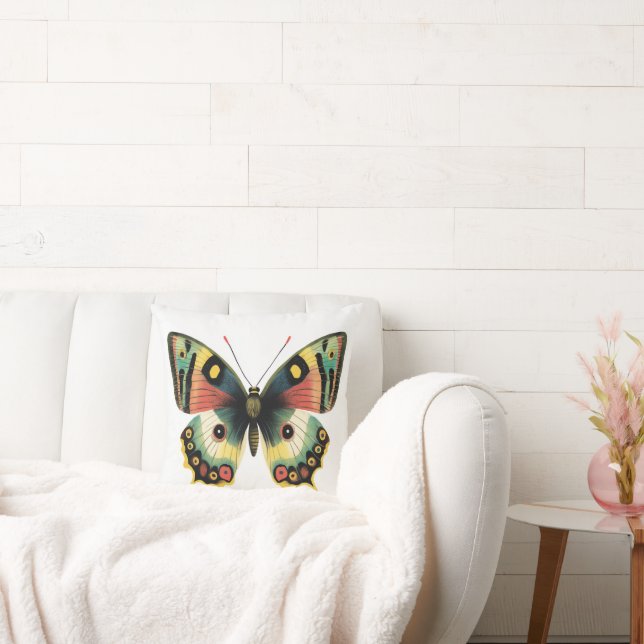 Butterfly Illustration Spring Pillow (Couch)