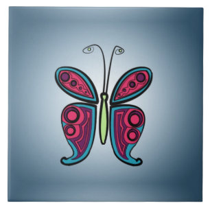 Butterfly illustration tile