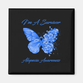 Butterfly I'm A Survivor Alopecia Awareness Magnet