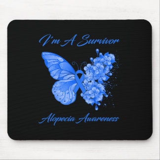 Butterfly I'm A Survivor Alopecia Awareness Mouse Pad