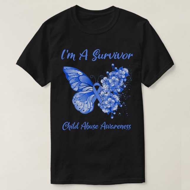 Butterfly I'm A Survivor Alopecia Awareness T-Shirt (Design Front)