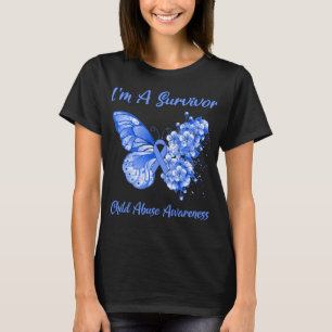 Butterfly I'm A Survivor Child Abuse Awareness T-Shirt