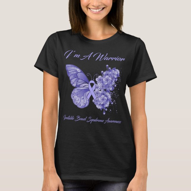 Butterfly I'm A Warrior Irritable Bowel Syndrome  T-Shirt (Front)
