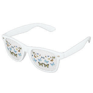 Butterfly image for Adult-Party-Shades-White Retro Sunglasses
