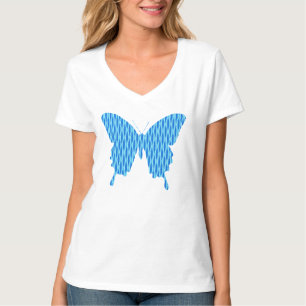 Butterfly in abstract print - shades of blue T-Shirt