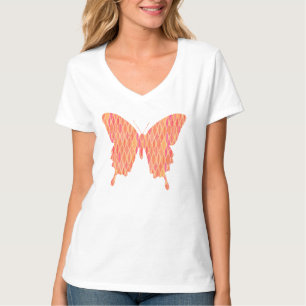 Butterfly in abstract print - shades of orange T-Shirt