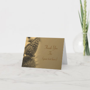 Butterfly In Aged Sepia Nature Thank You Card