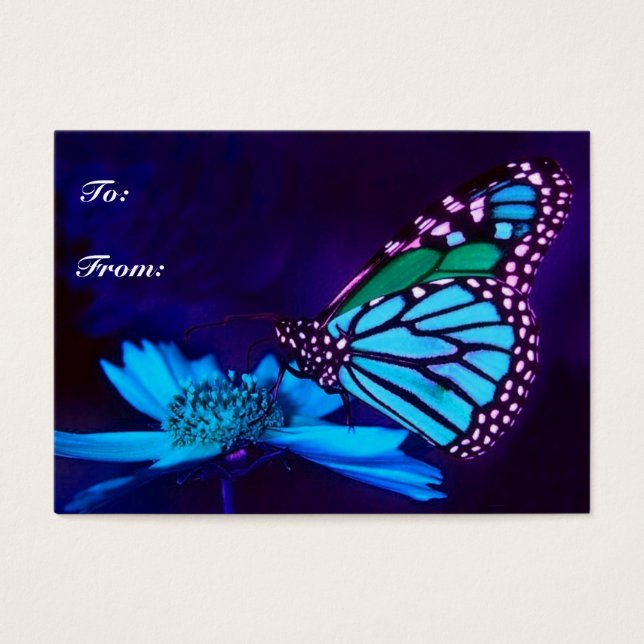 Butterfly in Blue Light Gift Tag (Front)