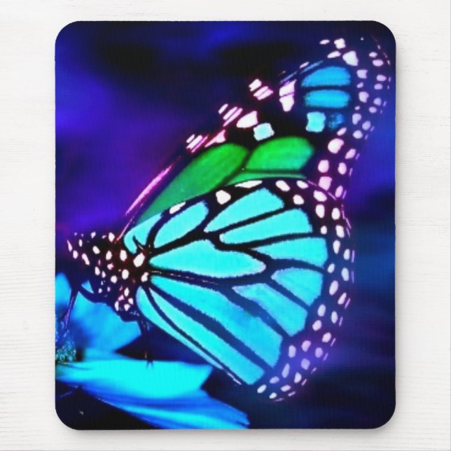 Butterfly in Blue Light Mouse Pad (Front)