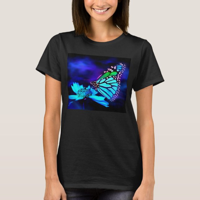 Butterfly in Blue Light T-Shirt (Front)