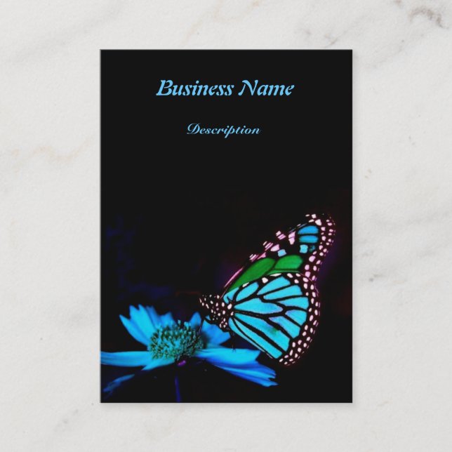 Butterfly in Blue Light -Vertical Business Card (Front)
