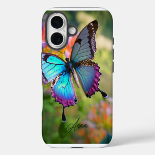 Butterfly in Flower Field Personalised iPhone 16 Case