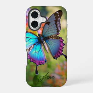 Butterfly in Flower Field Personalised iPhone 16 Case