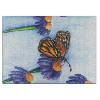Butterfly in Flowers cutting board