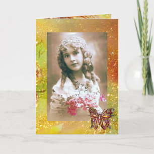BUTTERFLY IN GOLD SPARKLES Photo Template