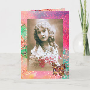BUTTERFLY IN GOLD SPARKLES Photo Template