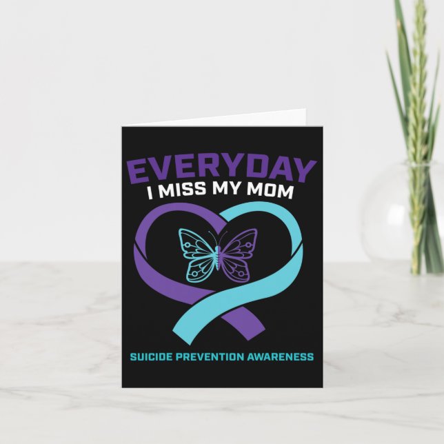 Butterfly In Loving Memory Mum Suicide Prevention  Card (Front)