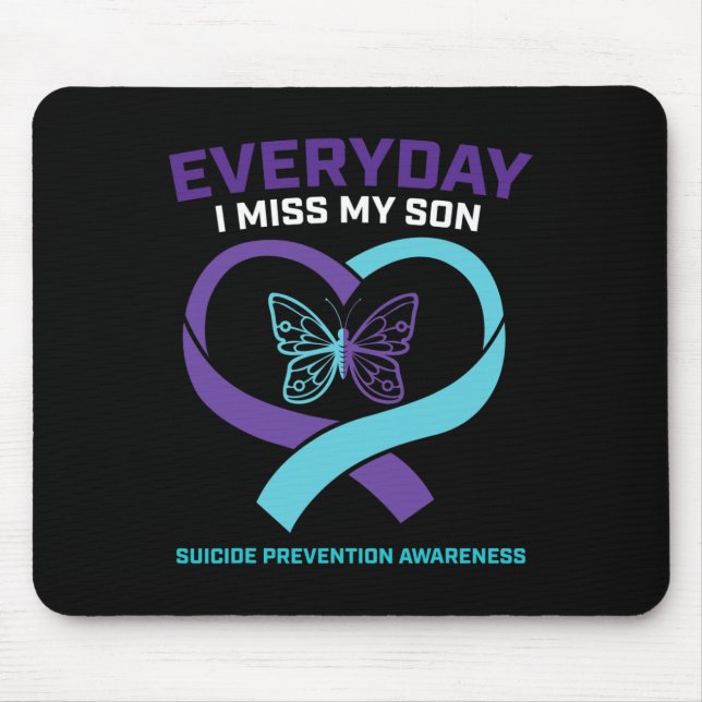 Butterfly In Loving Memory Son Suicide Prevention  Mouse Pad (Front)