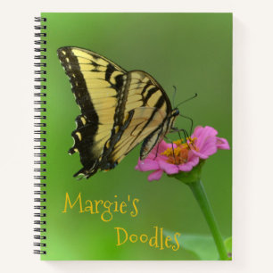 Butterfly In Meadow Doodle Notebook